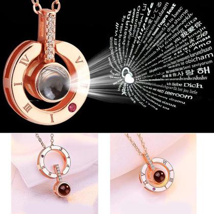 Rosa Preservada + Collar “Te Amo” en 100 Idiomas