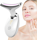 Masajeador de cuello y rostro con calor + luz LED + vibración (3 niveles)