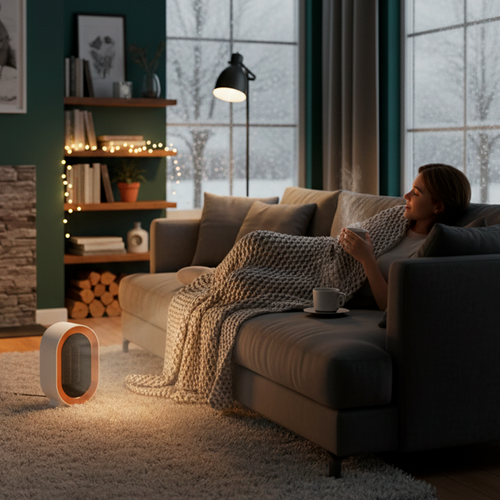 Kit Invierno: Calefactor Cerámico (Blanco/Azul) + Calcetines Térmicos GRATIS