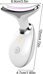 Masajeador de cuello y rostro con calor + luz LED + vibración (3 niveles)