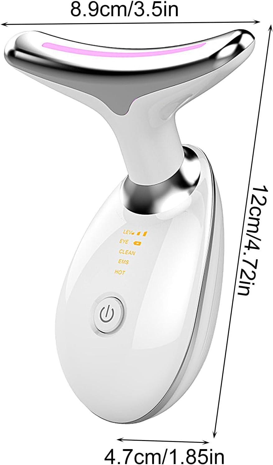 Masajeador de cuello y rostro con calor + luz LED + vibración (3 niveles)